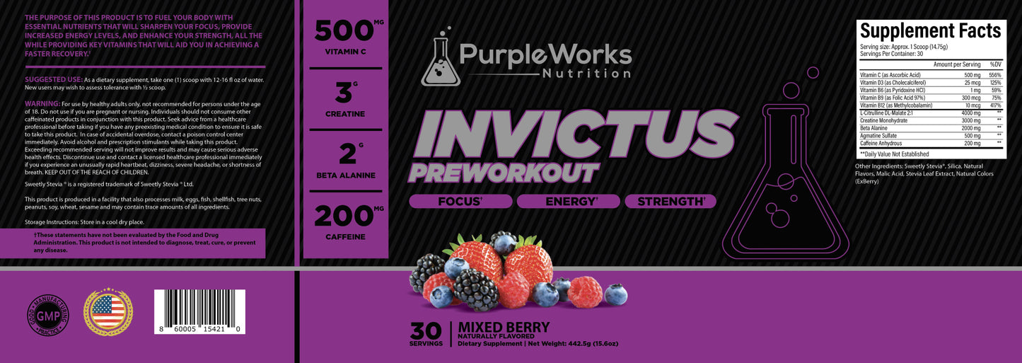 PurpleWorks Invictus Pre-Workout